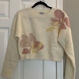 Petite Studio Floral Alpaca Crop Sweater